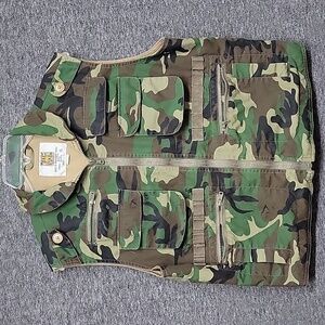 Vintage Boys Rothco Ranger Camo Hunting Vest Size Large